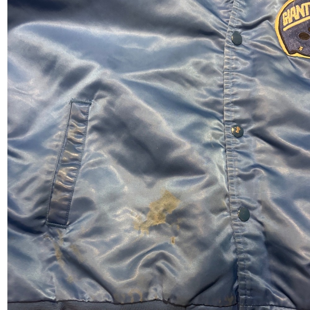 Chalk Line Satin Jacket Men XL Blue Good NY Giants NFL Vintage Varsity USA Made - Picture 8 of 9